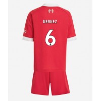 Liverpool Milos Kerkez #6 Domáci Detský futbalový dres 2025-26 Krátky Rukáv (+ trenírky)